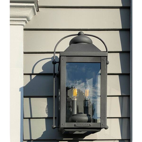 HINKLEY Anchorage Medium 2-Light Aged Zinc Outdoor Wall Lantern