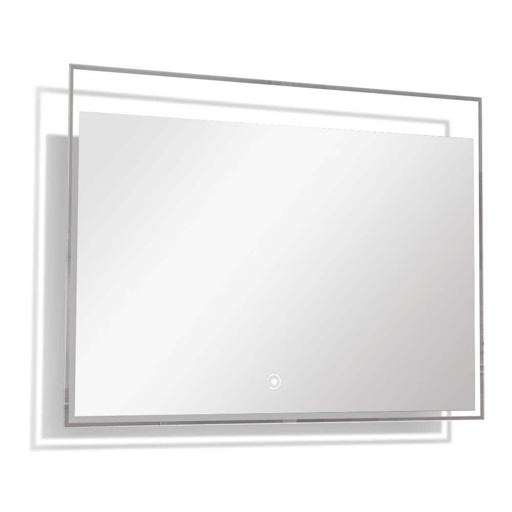 Taylor 35.43 in. W x 23.62 in. H Frameless Square LED Light Bathroom Vanity Mirror in Silver price history on PriceWatchPro