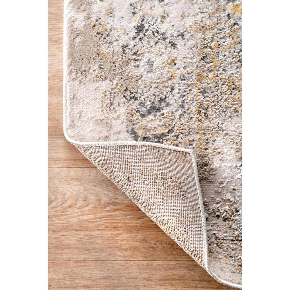 Gold and Beige Medallion 4' x 6' Synthetic Area Rug