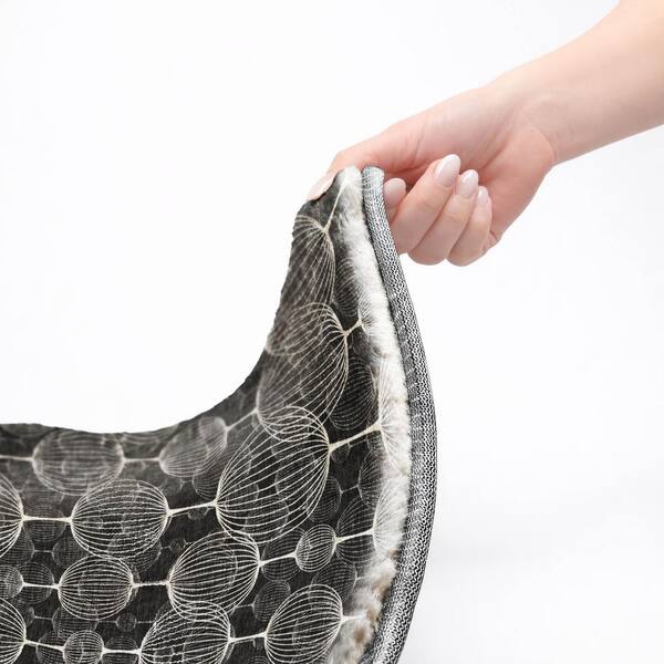 Dream Shag Premium Machine Washable Abstract ADS732 Black 9 ft. x 12 ft. Area Rug