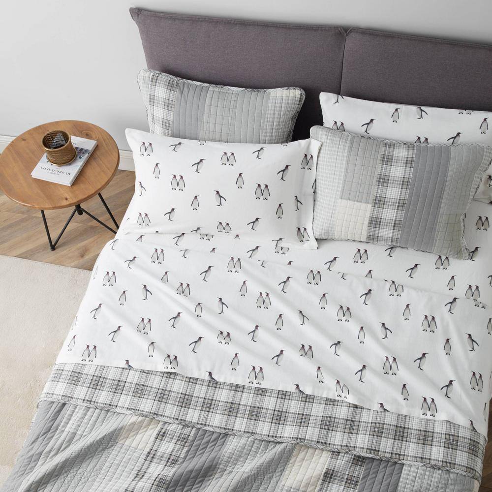 King Gray Cotton Flannel Deep Pocket Sheet Set