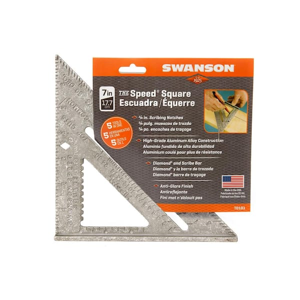 7" ROOFING SPEED SQUARE ALUMINIUM ALLOY RAFTER ANGLE MEASURE TRIANGLE GUIDE 27D 