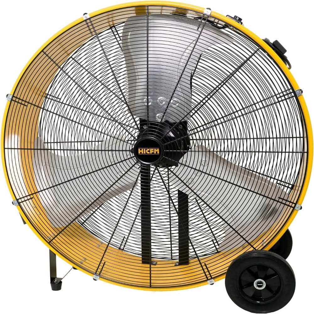 36 in. 21100 CFM Innovation Direct Drive Heavy Duty Drum Fan, Turbo Blade and Low Noise Drum Fan in Yellow price history on PriceWatchPro