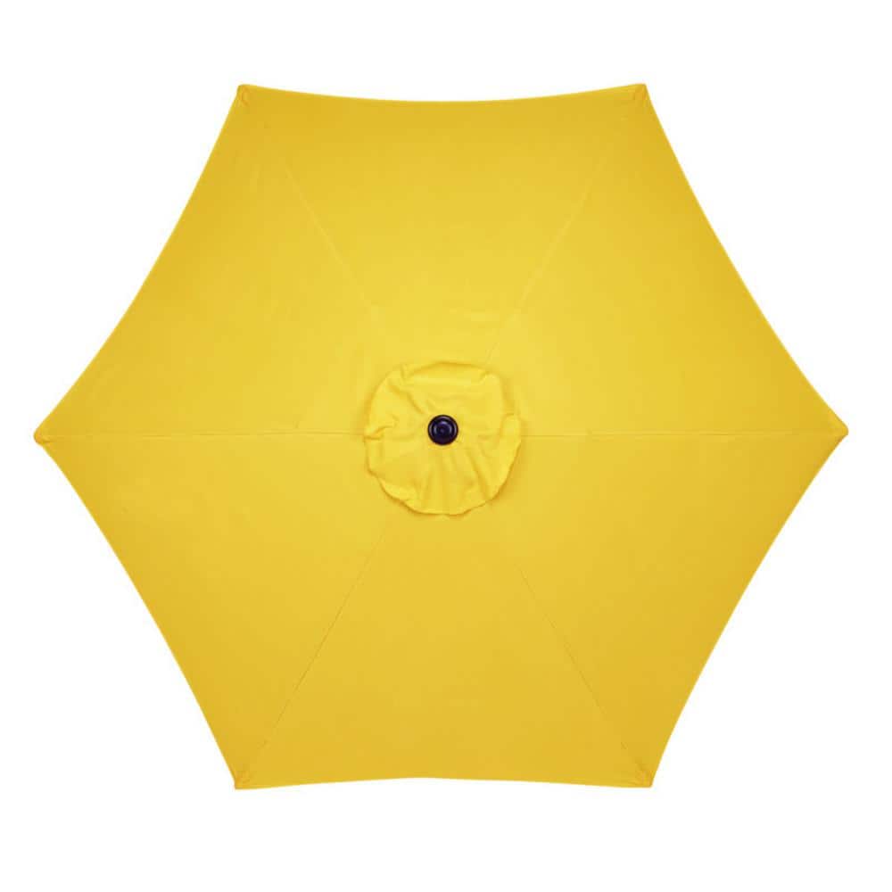 LIVING ACCENTS 9 ft. Market Tiltable Patio Umbrella in Yellow 8389108