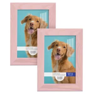 Woodgrain 4 in. x 6 in. Sunset Pink Picture Frame (Set of 2)