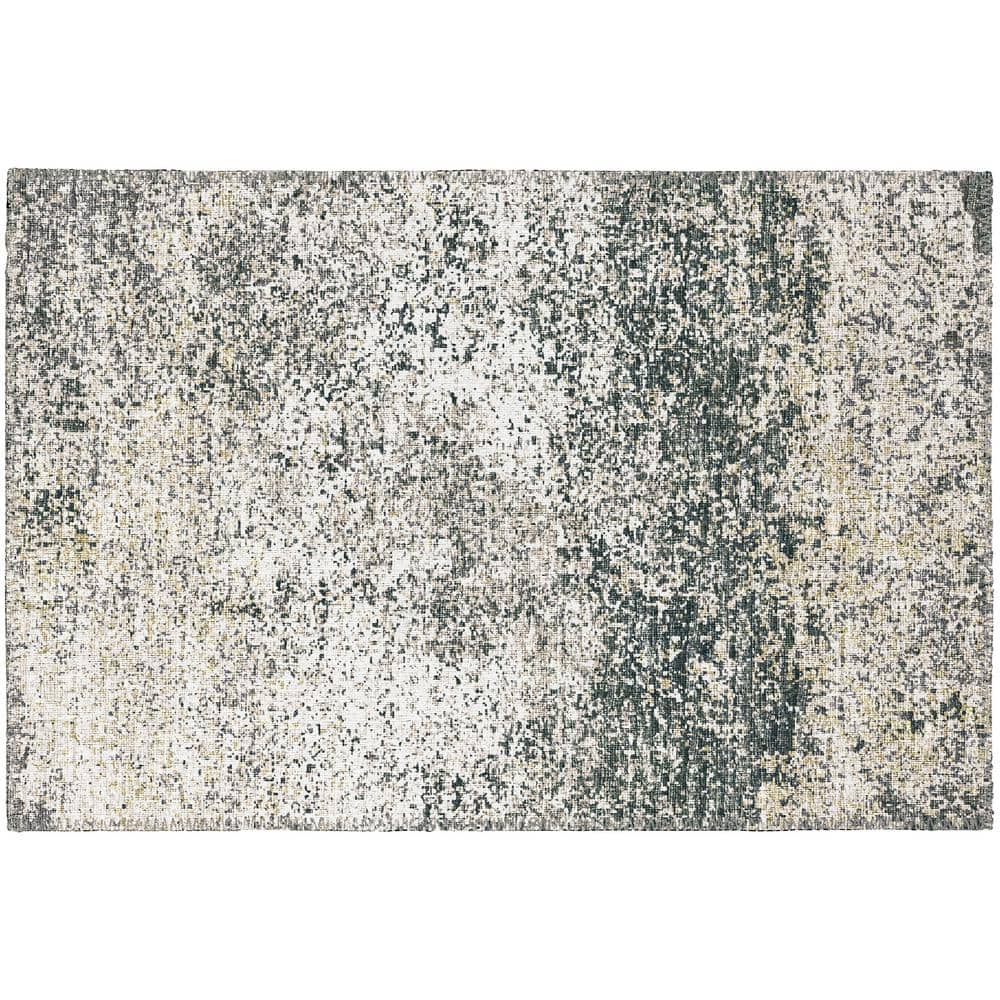 Rylee Grey 1 ft. 8 in. x 2 ft. 6 in. Geometric Indoor/Outdoor Area Rug