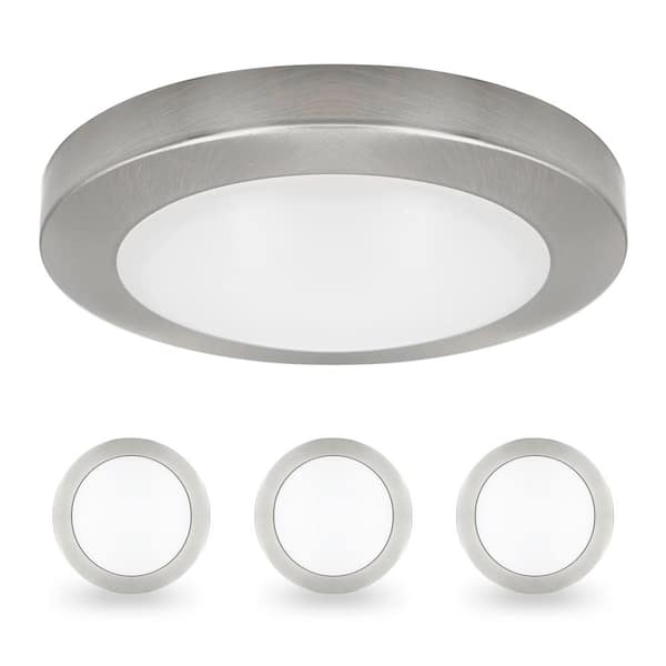 Cedar Hill 7.5 in Brushed Nickel LED Disc Light 4 Pack 750004