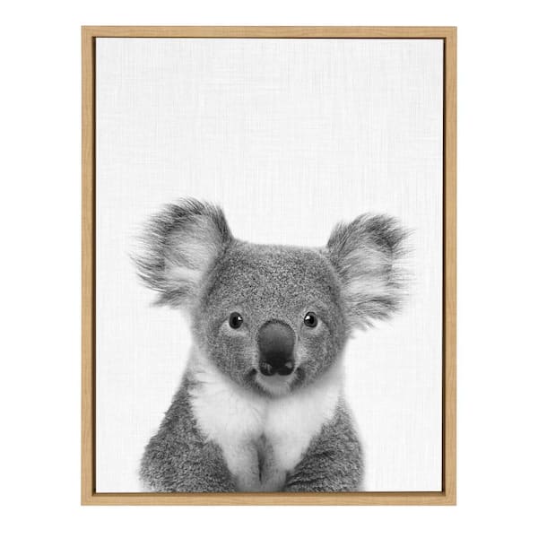 Kate and Laurel 24 in. x 18 in. "Koala II" by Tai Prints Framed Canvas Wall Art