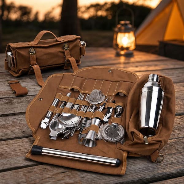 Wudkey 31-Piece Travel Bartender Kit-Bartending Kit with Bar Tools