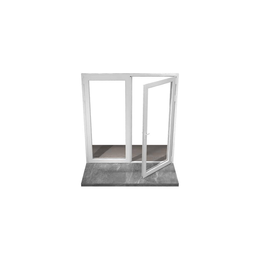 ERIS 72 in. x 80 in. Mat White Left Swing/Outswing Aluminum French