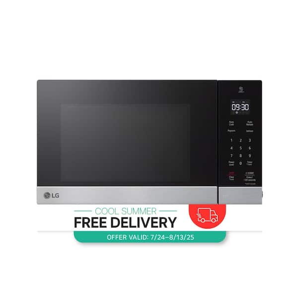 NeoChef 0.9 cu. ft. 1000-Watt Countertop Microwave in Stainless Steel with Smart Inverter