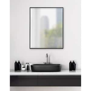 Medium Rectangle Black Beveled Glass Modern Mirror (28.75 in. H x 22.75 in. W)