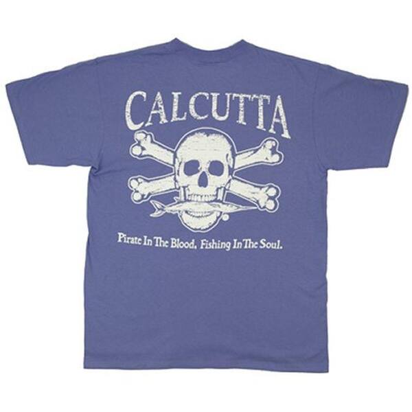 Calcutta Adult Small Original Logo Short Sleeved T-Shirt in Periwinkle Blue