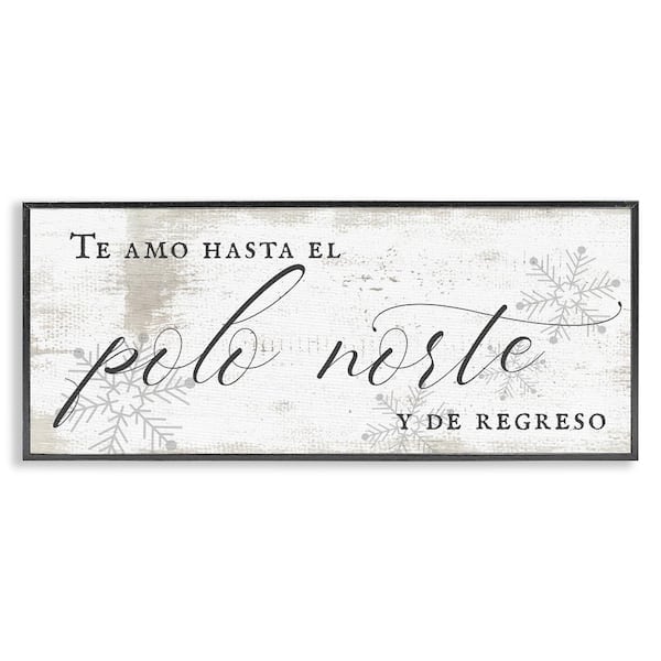 Stupell Industries Love You to North Pole by Lil' Rue Black Framed Abstract Giclee Art Print 13 in. x 30 in.
