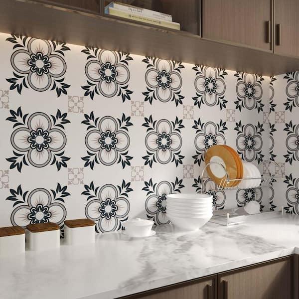 Floor Tiles Livelynine Waterproof Peel And Stick Floor Tile 12X12 Inch ...