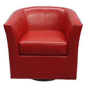 red suede accent chair