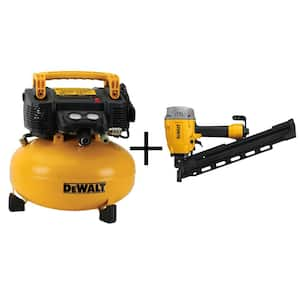 6 Gal. 165 PSI Electric Pancake Air Compressor and Pneumatic 21-Degree Collated Framing Nailer