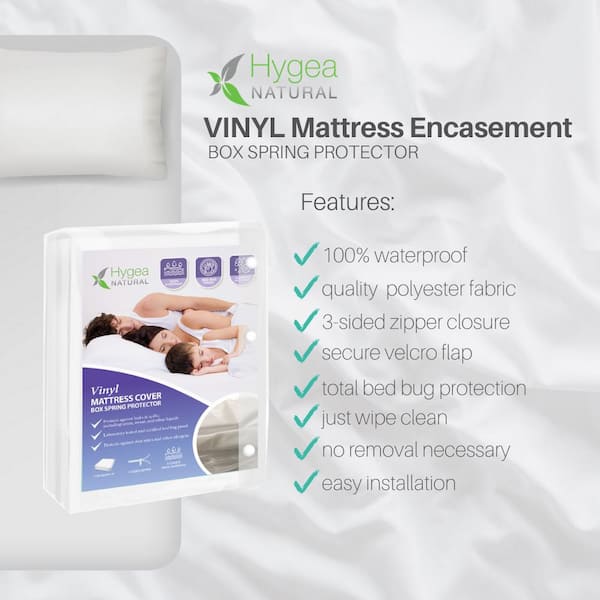 Waterproof Zippered Plastic Mattress Protector Encasement, Vinyl Mattress Cover Proof(Full)