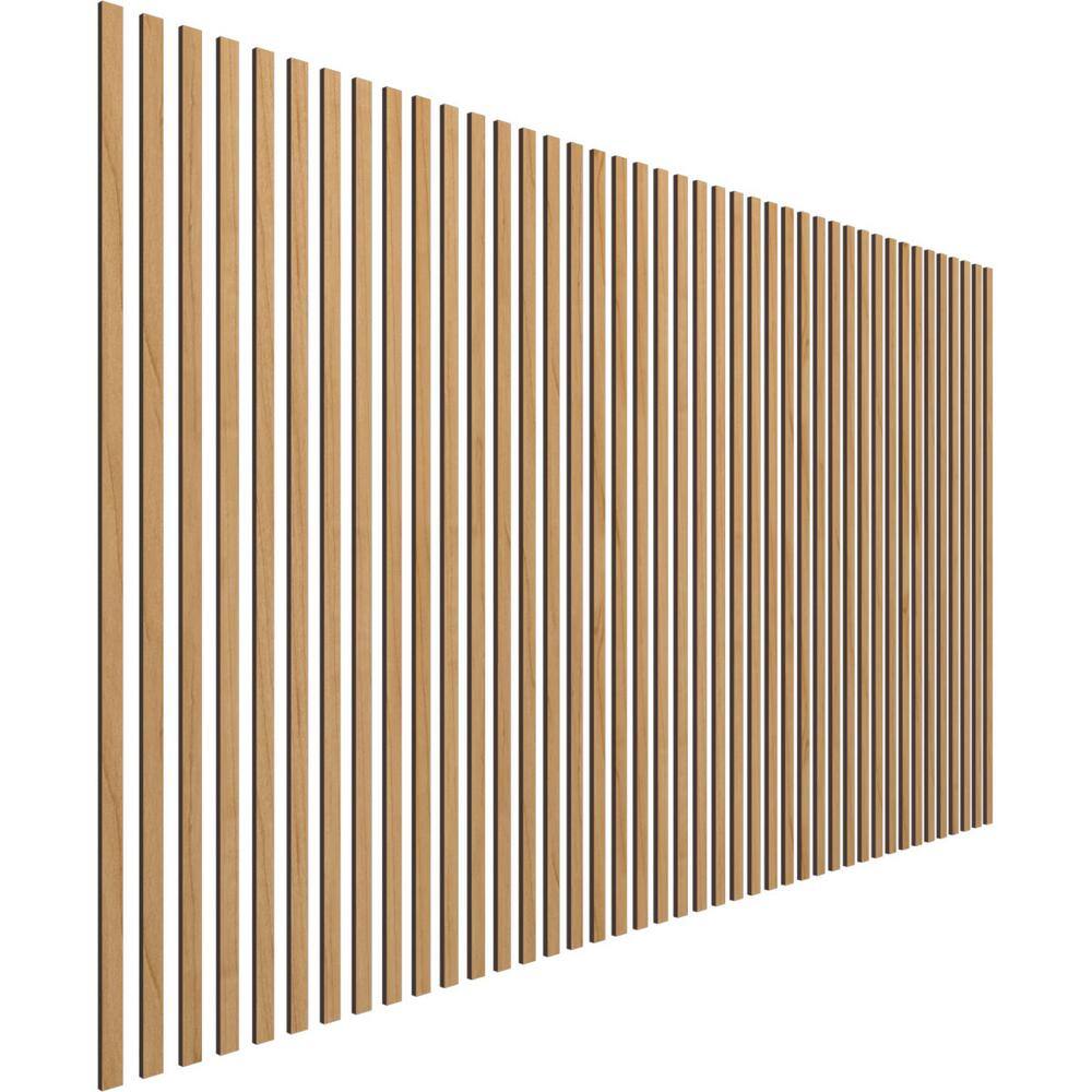 Ekena Millwork 48in H x3/8in T Adjustable Wood Slat Wall Panel Kit w