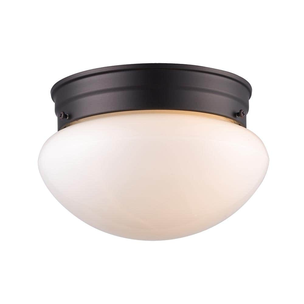 UPC 736916521963 product image for Dash 8 in. 1-Light Oil Rubbed Bronze Flush Mount Ceiling Light Fixture with Opal | upcitemdb.com