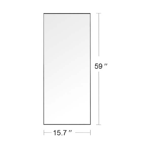 15.7 in. W x 59 in. H Full Length Black Wall-Mounted Mirror SN816C-122 ...