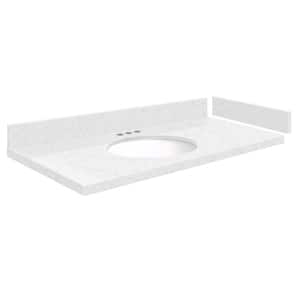 Silestone 48.75 in. W x 22.25 in. D Quartz White Round Single Sink Vanity Top in Statuario
