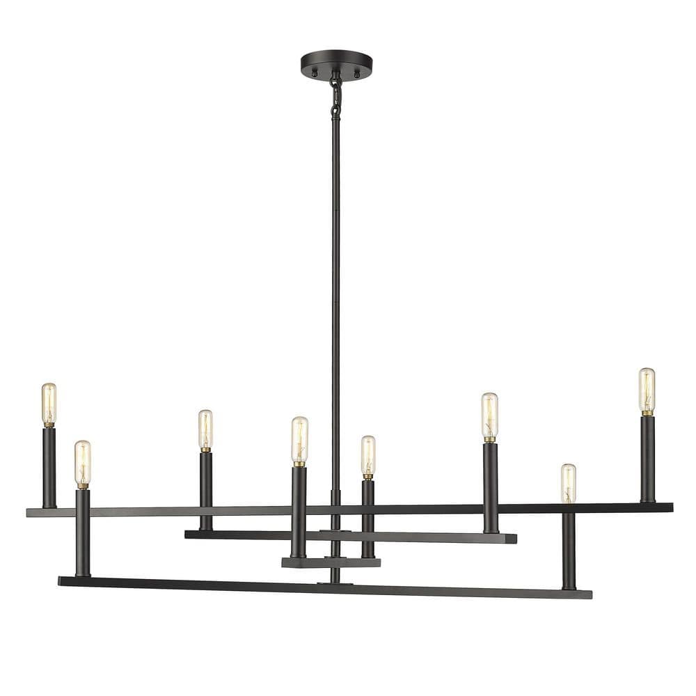 Hale Black 42" Steel 8-Light Candle Style Chandelier