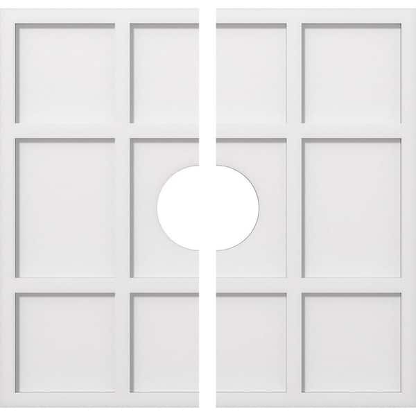 Ekena Millwork 1 in. P X 9-3/4 in. C X 28 in. OD X 6 in. ID Rubik Architectural Grade PVC Contemporary Ceiling Medallion, Two Piece