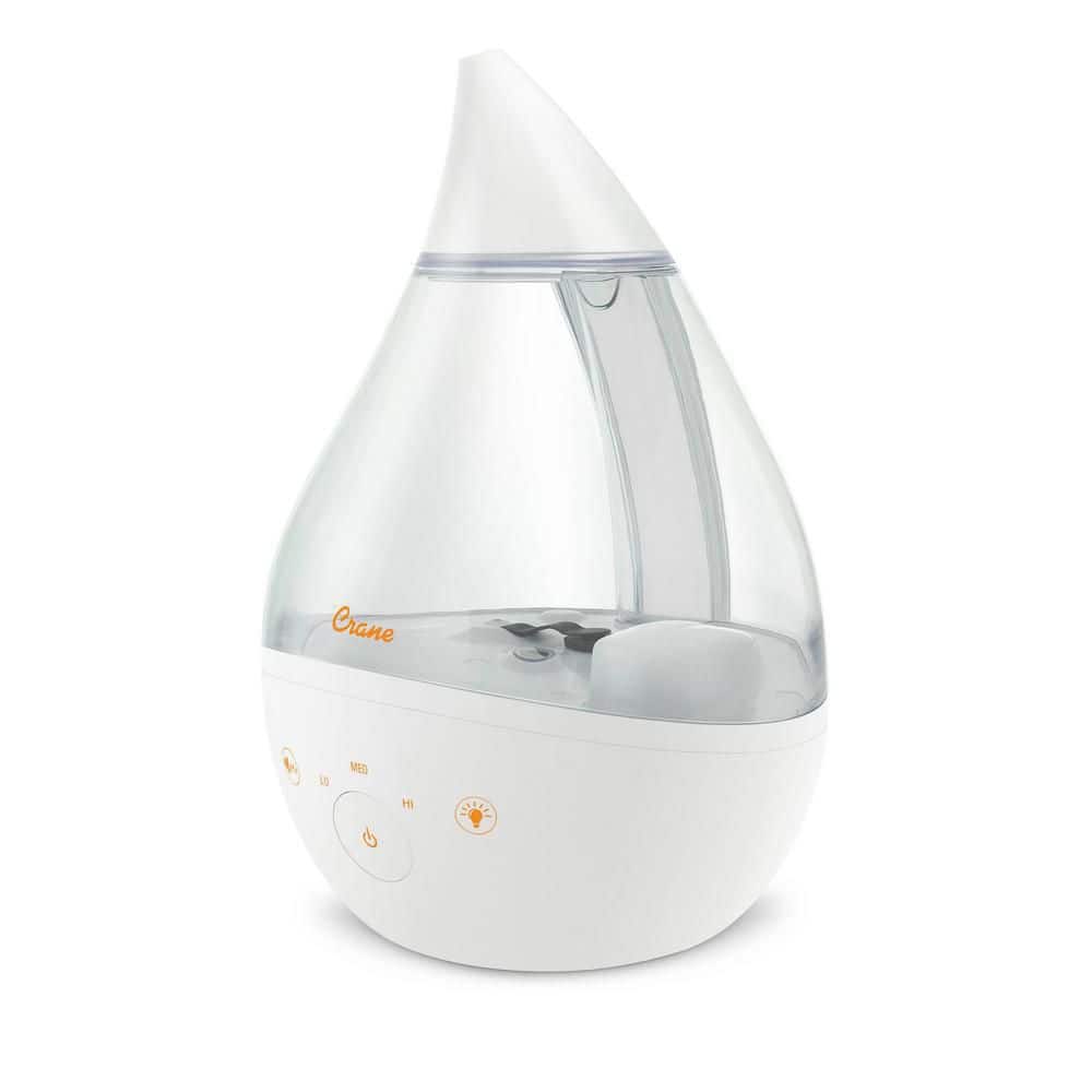 Crane 1 Gal. Top Fill Drop Cool Mist Humidifier with Sound Machine for  Medium to Large Rooms up to 500 sq. ft. - Clear/White EE-5306CW - The Home  