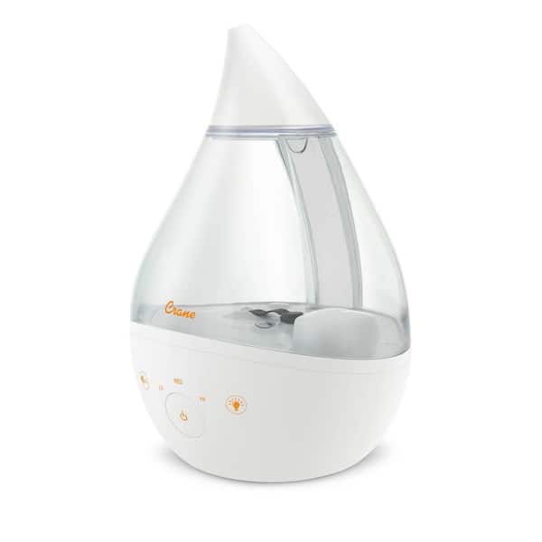 Crane 1 Gal. Top Fill Drop Cool Mist Humidifier with Sound Machine for Medium to Large Rooms up to 500 sq. ft. - Clear/White
