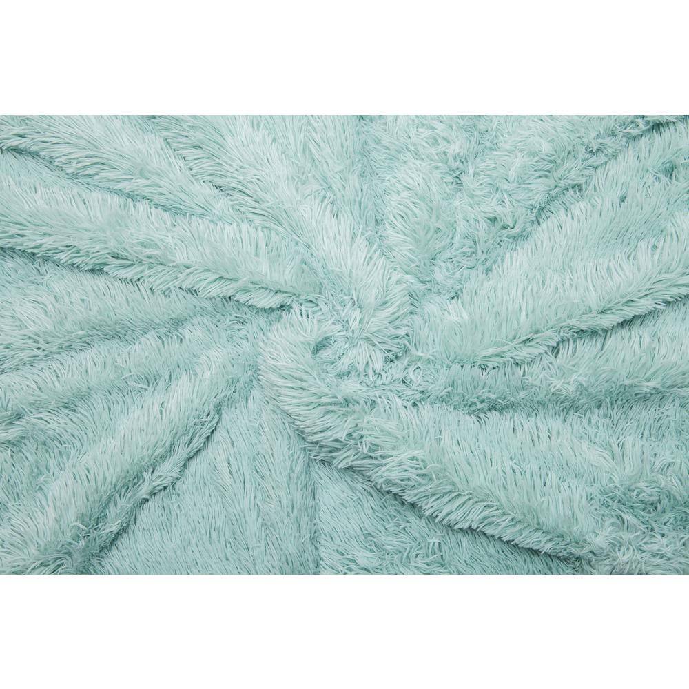 Turquoise Faux Fur Reversible Throw Blanket 50" x 65"