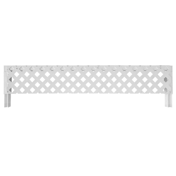 24 ft. x 7 in. White PVC Modular Landscape Edging Kit-No-Dig Garden Boarder Fence (6-Pack)