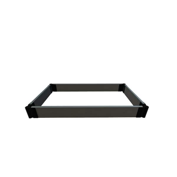 Frame It All Tool-Free Weathered Wood 2 ft. x 4 ft. x 5.5 in. Composite Raised Garden Bed-1 in. Profile
