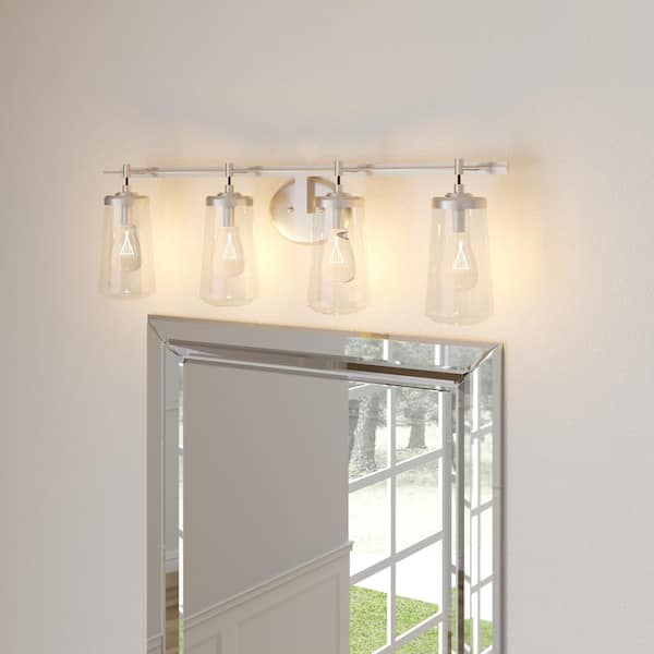 Poleis 4-Light Brushed Nickel Bath Light