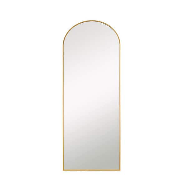 Unbranded 23.6 in. W x 65 in. H Gold Alloy Frame Arched Full Length Mirror