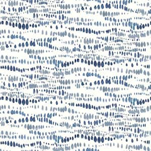 Lisa Audit Navy and White Dotted Line Peel and Stick Wallpaper (Covers 28.29 sq. ft.)