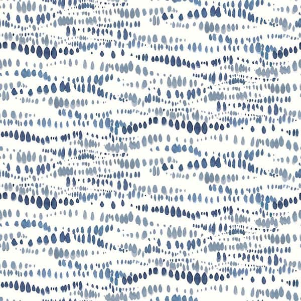 RoomMates Lisa Audit Navy and White Dotted Line Peel and Stick Wallpaper (Covers 28.29 sq. ft.)