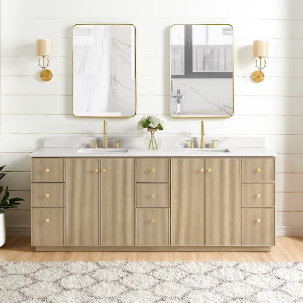 ROSWELL Oza 84 in. W x 22 in. D x 33.9 in. H Double Sink Bath Vanity in ...