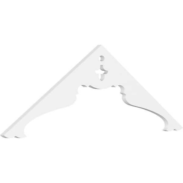 Ekena Millwork 1 in. x 48 in. x 16 in. (8/12) Pitch Heath Gable Pediment Architectural Grade PVC Moulding