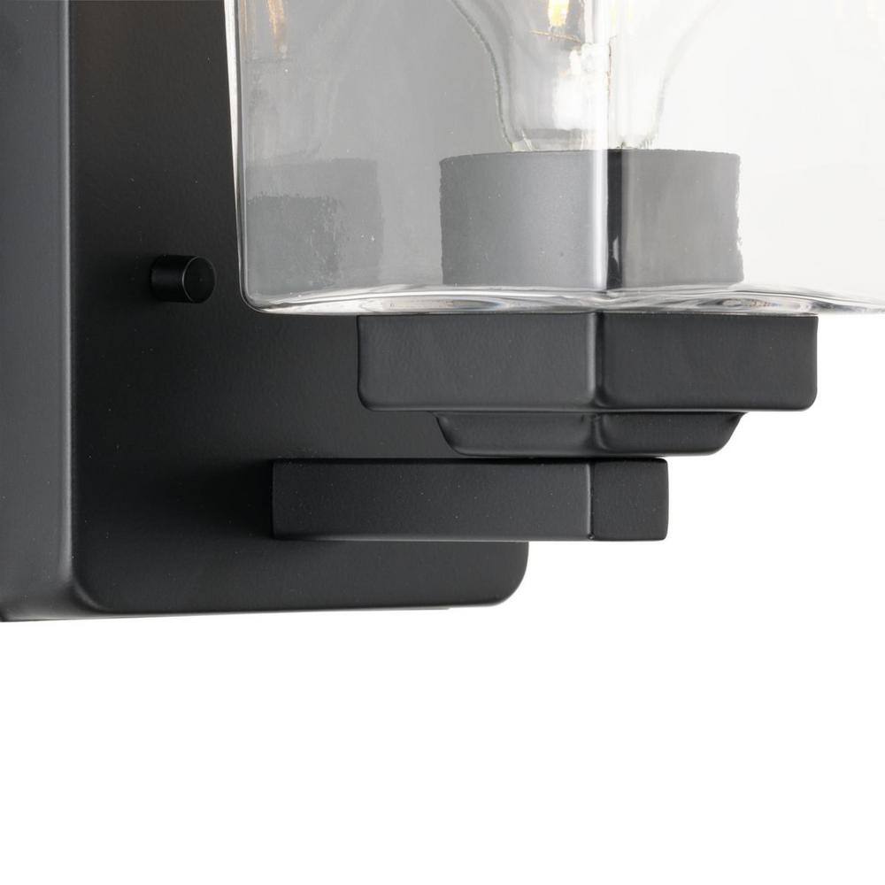 Gilmour Matte Black 7" Wall Sconce with Clear Glass Shade