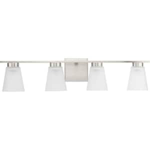 Tanner Collection 31 in. 4-Light Brushed Nickel Transitional Vanity Light