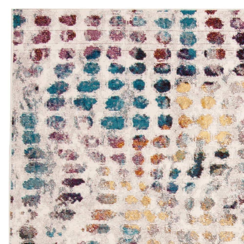 Aria Cream and Wine Synthetic Rectangular Area Rug 9' x 12'