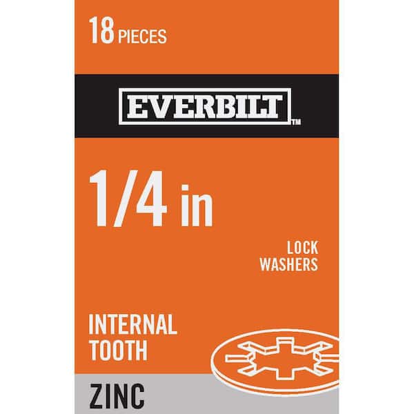 Everbilt 1/4 in. Zinc-Plated Steel Internal Tooth Lock Washer (18-Pack)