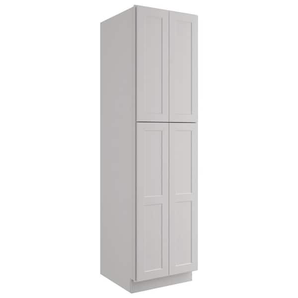 HOMEIBRO 24 in. W x 24 in. D x 84 in. H in Shaker Dove Plywood Ready to Assemble Floor Wall Pantry Kitchen Cabinet