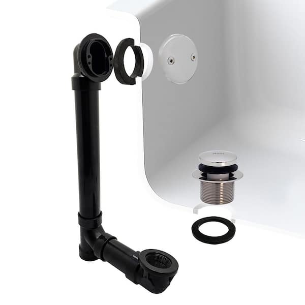 Westbrass 1-1/2 in. Tip Toe Schedule 40 ABS Bath Waste with Two-Hole Elbow in Polished Chrome