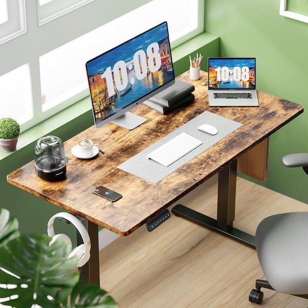 WONDER COMFORT 48 x 24 in. Electric Rustic Brown Adjustable Height