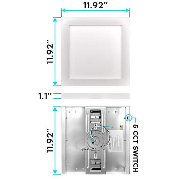 LUXRITE 12 in. x 12 in. 1500 Lumens Integrated LED Panel Light 18