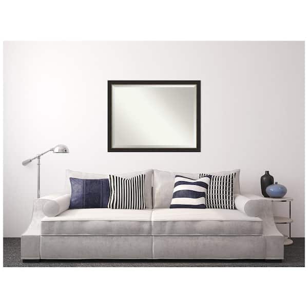 Medium Rectangle Bronze Bronze/Copper Metallic Beveled Glass Modern Mirror (33.5 in. H x 43.5 in. W)