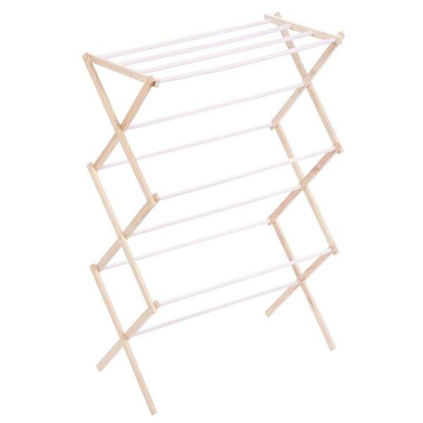 White/Natural DRY-01111 4 lbs Honey Can Do Folding Wood Accordion Drying Rack 