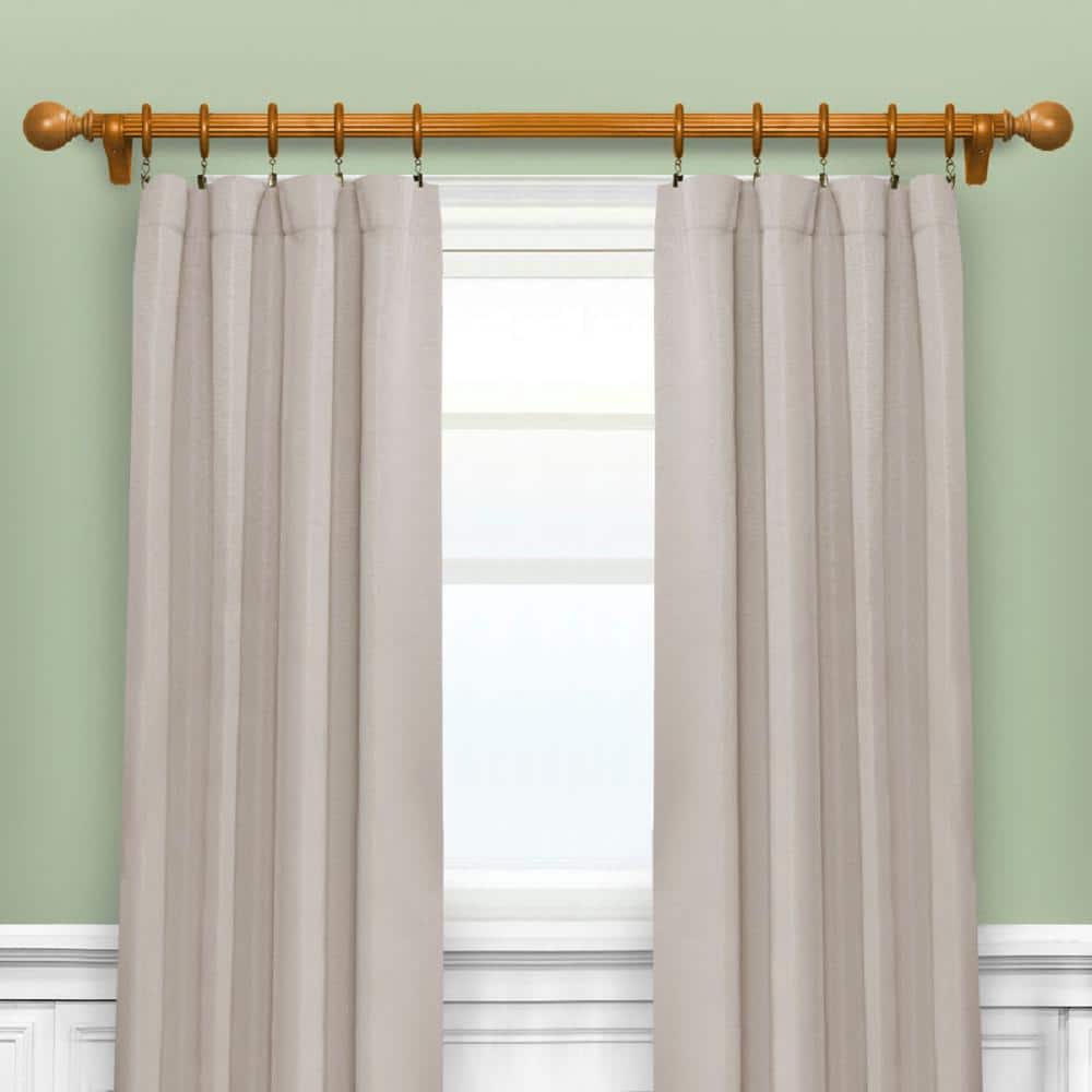 Heritage Oak 4FT Reeded Wood Curtain Rod